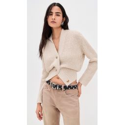 Split Hem Ribbed Cardigan