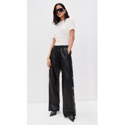 Wide Leg Leather Pants