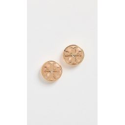 Logo Circle Stud Earrings