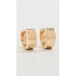 T Monogram Small Hoop Earrings