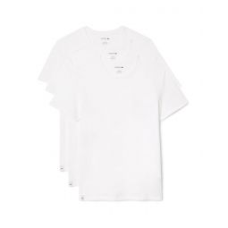 Mens Lacoste 3-Pack Crew Neck Regular Fit Essential T-Shirt