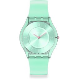 Swatch Skin Classic Biosourced Unisex Watch Casual Plastic Green Quartz Waterproof Pastelicious Teal
