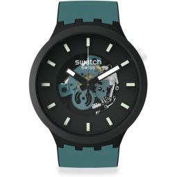 Swatch Big Bold Bioceramic Lacquered Unisex Watch Casual Plastic Black Automatic Waterproof Night Trip