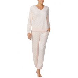 Womens Kate Spade New York Stretch Velour Long Sleeve Joggers Set