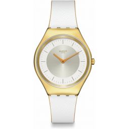 Swatch Skin Irony Unisex Watch Casual Plastic White Quartz Waterproof Pearl Gleam