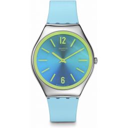 Swatch Skin Irony Unisex Watch Casual Plastic Blue Quartz Waterproof Midday Sky