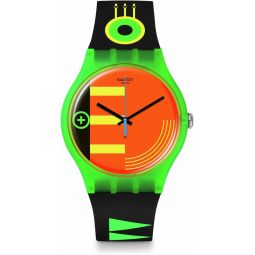 Swatch New Gent Biosourced Unisex Watch Casual Plastic Green Quartz Waterproof Neon Rider