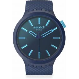 Swatch Unisex Casual Blue Watch Bio-sourced Material Quartz Indigo Glow