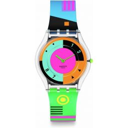 Swatch Skin Classic Biosourced Unisex Watch Casual Plastic Multicolor Quartz Waterproof Neon Hot Racer