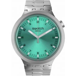 Swatch Big Bold Irony Unisex Watch Casual Plastic Blue Automatic Waterproof Big Bold Irony Aqua Shimmer