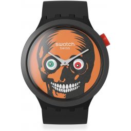 Swatch Big Bold Bioceramic Unisex Watch Casual Plastic Black Automatic Waterproof Itinchs Spooky Time
