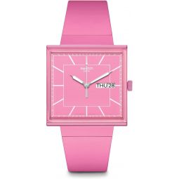 Swatch Unisex Casual Watch Pink Bioceramic Quartz What IF?…Rose