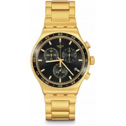 Swatch I New Chrono Unisex Watch Casual Plastic Yellow Quartz Waterproof in The Black
