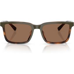 Brooks Brothers mens Bb5058u Universal Fit Rectangular Sunglasses