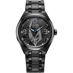 Citizen Eco-Drive Meninchs Star Wars Mandalorian Watch, Black IP Stainless Steel, 3-Hand, Luminous (Model: AW2045-57W)