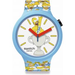 Swatch Big Bold Biosourced Unisex Watch Casual Plastic Blue Automatic Waterproof Best. Dad. Ever.
