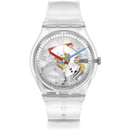 Swatch Gent Biosourced Unisex Watch Casual Plastic Transparent Quartz Waterproof Clearly Gent