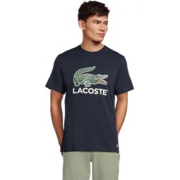 Mens Lacoste Cotton Jersey Signature Print T-shirt