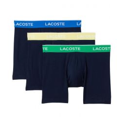 Mens Lacoste Cotton Stretch Essentials Boxer Briefs 3-pack