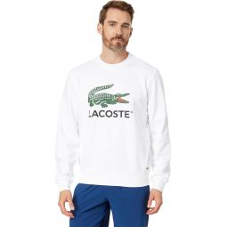 Unisex Lacoste Crocodile Print Crew Neck Sweatshirt