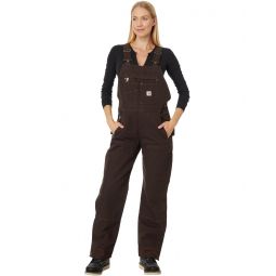 Womens Carhartt Quilt-Lined Washed Duck Bib Overalls