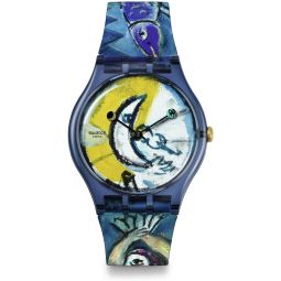Swatch New Gent Unisex Watch Casual Bioceramic Blue Quartz Waterproof ChagallinchS Blue Circus
