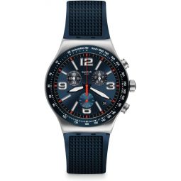 Swatch Casual Unisex Watch Blue Quartz Blue Grid