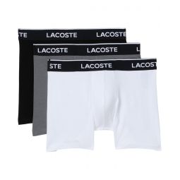 Mens Lacoste Cotton Stretch Essentials Boxer Briefs 3-pack