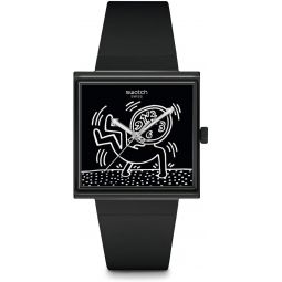 Swatch Square Bioceramic Unisex Watch Casual Bioceramic Black Quartz Waterproof Break Loose