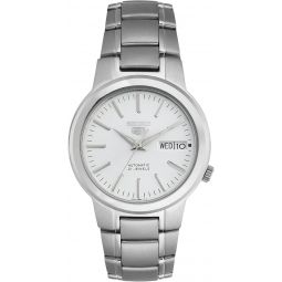 Seiko Men's SNKA01K1 5 Automatic White Dial Stainless Steel Watch