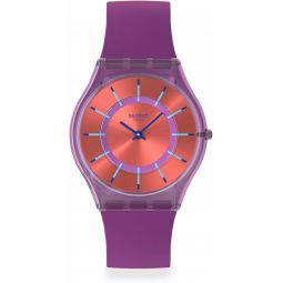 Swatch Unisex Casual Watch Purple Bio-sourced Quartz Sweet Strawberry Dream