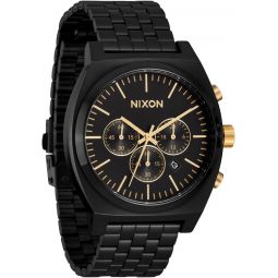 NIXON Time Teller Chrono A972-100m Water Resistant Analog Chronograph Watch (40mm Watch Face, 20-18mm Stainless Steel Band)