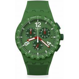Swatch Chrono 42 Unisex Watch Dress Stainless Steel Green Quartz Waterproof Primarily Green
