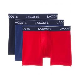 Mens Lacoste Cotton Stretch Essentials Boxer Briefs 3-pack