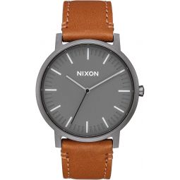 Nixon Porter Leather A1058 50m Water Resistant Men's Watch (20-18mm Leather Band and 40mm Watch Face)