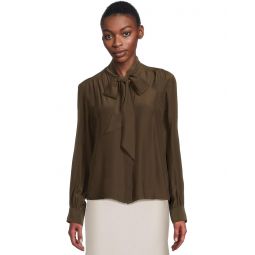 Womens Madewell Kimberly Tie Neck Top