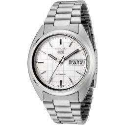 Seiko Meninchs SNXF05 5 Automatic White Dial Stainless Steel Watch