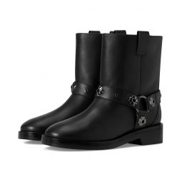 Womens Kate Spade New York Spade Flower Stud Smooth Leather Moto Boots