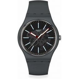 Swatch New Gent Biosourced Lacquered Unisex Watch Casual Plastic Grey Quartz Waterproof Cobblestone Street