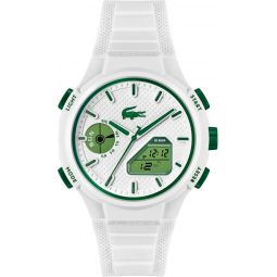 Lacoste LC33 Meninchs Analog and Digital Movement Watch, Silicone Strap, Water Resistant Up to 10ATM/100 Meters - Contemporary, Sporty - Premium Fashion Timepiece - Gift for Him -