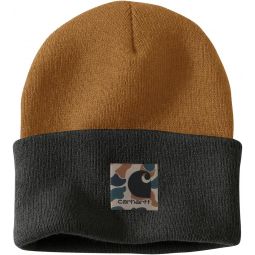 Carhartt Meninchs Knit Camo Patch Beanie
