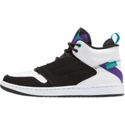 Jordan Mens Fadeaway Leather High Top Basketball Shoes Black 8.5 Medium (D)