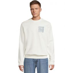 Mens Lacoste Distorted Graphic Crew Neck Sweatshirt