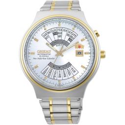 Orient Perpetual Calendar World Time Automatic White Dial Meninchs Watch FEU00000WW