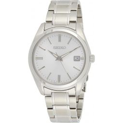 Seiko Meninchs Essentials Japanese Quartz With Stainless Steel Strap, Silver (Model: SUR307)