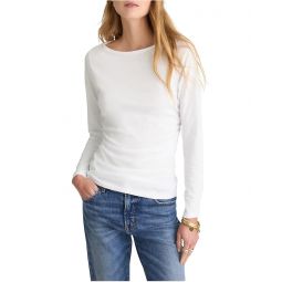 Womens Madewell Side Ruched Slub Long Sleeve