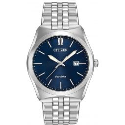 Citizen Men's Classic Corso Eco-Drive Watch, 3-Hand Date, Luminous Hands, Stainless/ Blue Dial