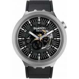Swatch Big Bold Irony Lacquered Unisex Watch Casual Plastic Black Automatic Waterproof Dark Irony