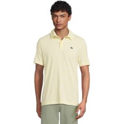 Mens Lacoste Ultra Dry Anti-uv Striped Golf Polo Shirt