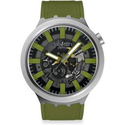 Swatch Big Bold Irony Unisex Watch Casual Plastic Green Automatic Waterproof Thru The Underbrush